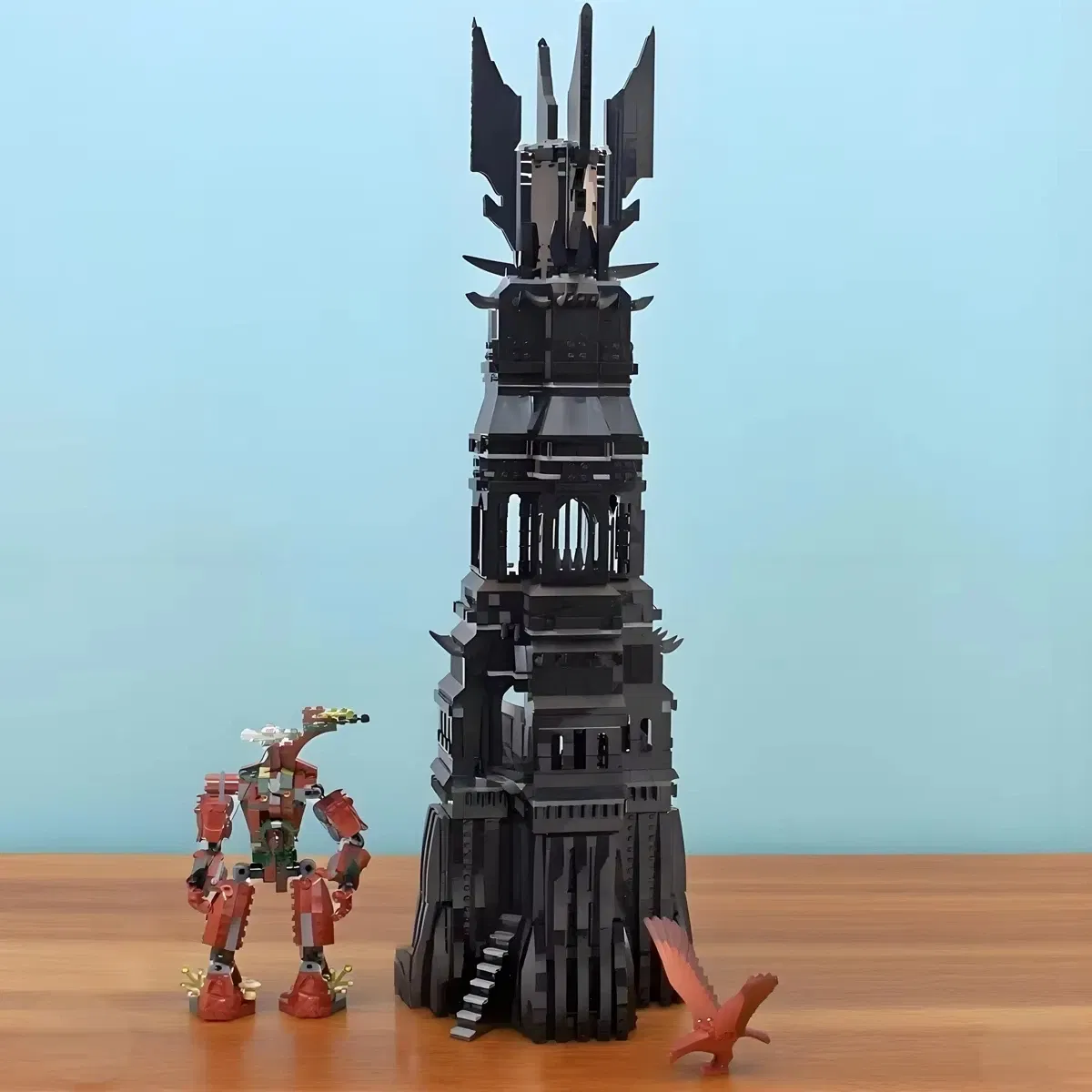 Medieval black Tower building blocks retro architectural model toys for boys and children birthday gifts