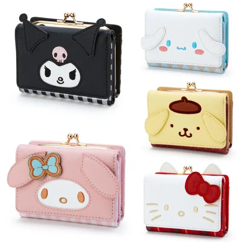 Color: SKY BLUE - Hello Kitty Coin Purse Creative Small Wallet Wholesale Mini Purses My Melody Kuromi Keychain Wallet Lipstick Purse Kawaii Clutch