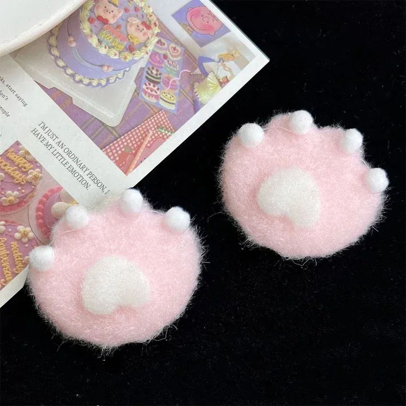 Color: SKY BLUE - 1Pair Cat Claw Hairpins Cute Plush Cat Paw Hair Clips Women Girls Cartoon Mini Small Grip Clip Cosplay Headwear Hair Accessories