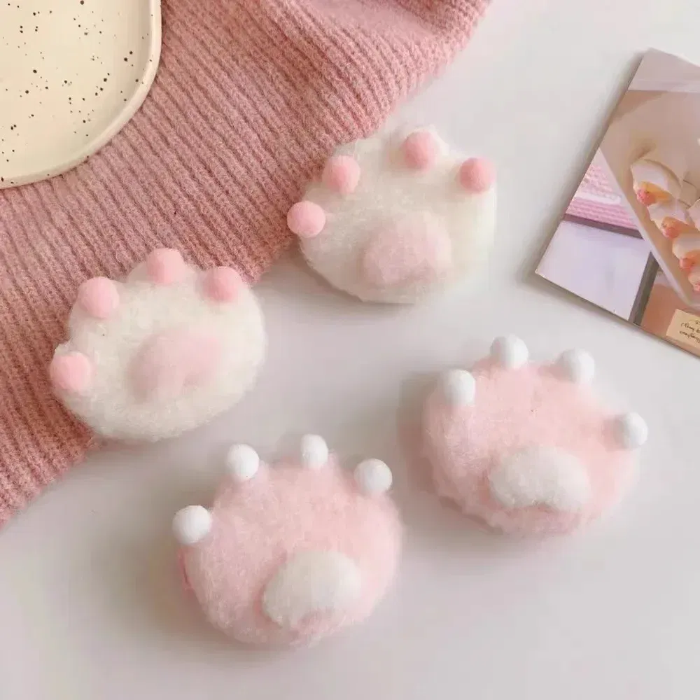 Color: SKY BLUE - 1Pair Cat Claw Hairpins Cute Plush Cat Paw Hair Clips Women Girls Cartoon Mini Small Grip Clip Cosplay Headwear Hair Accessories