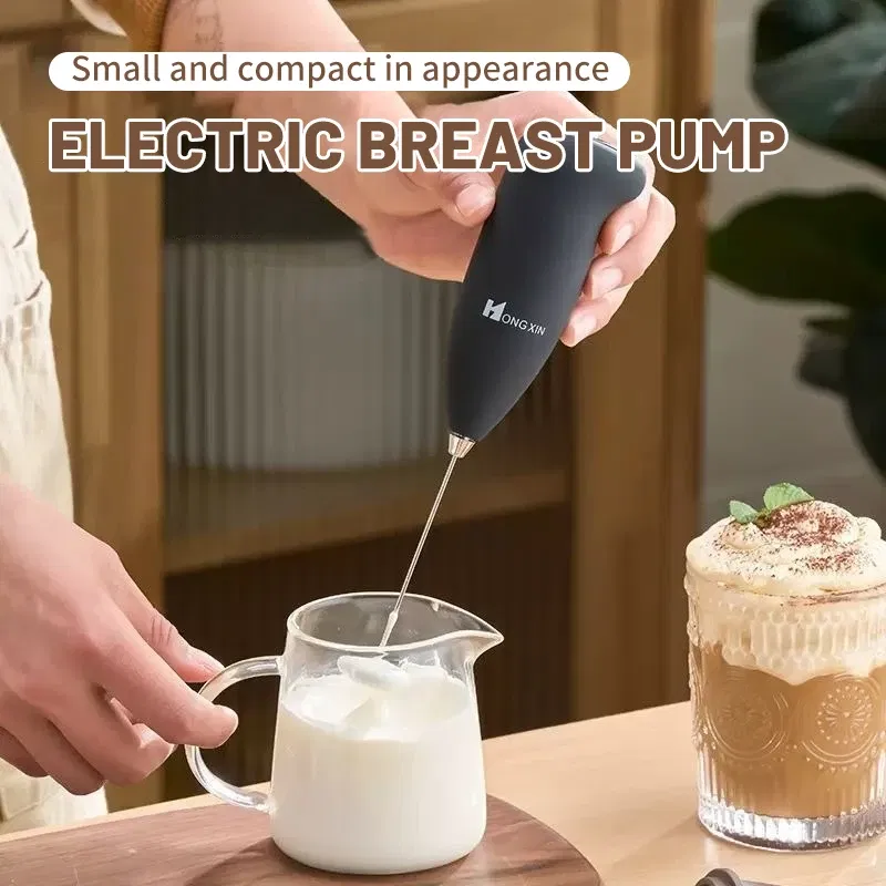 Color: Light Grey - New electric milk maker Home coffee Milk maker Foam Maker Handheld Mini blender Milk maker compact and convenient
