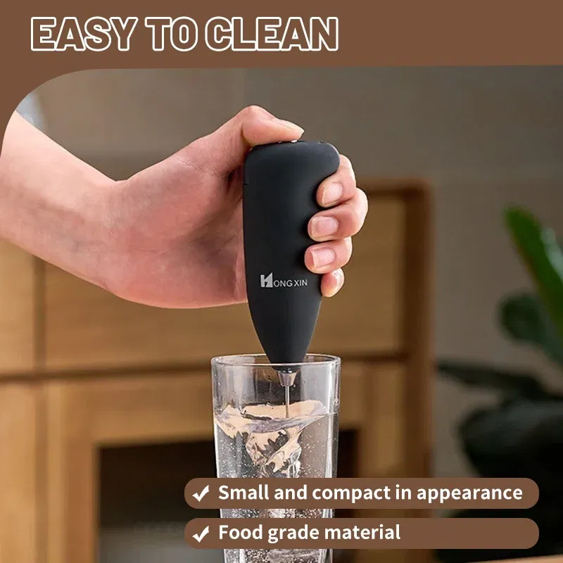 Color: Light Grey - New electric milk maker Home coffee Milk maker Foam Maker Handheld Mini blender Milk maker compact and convenient