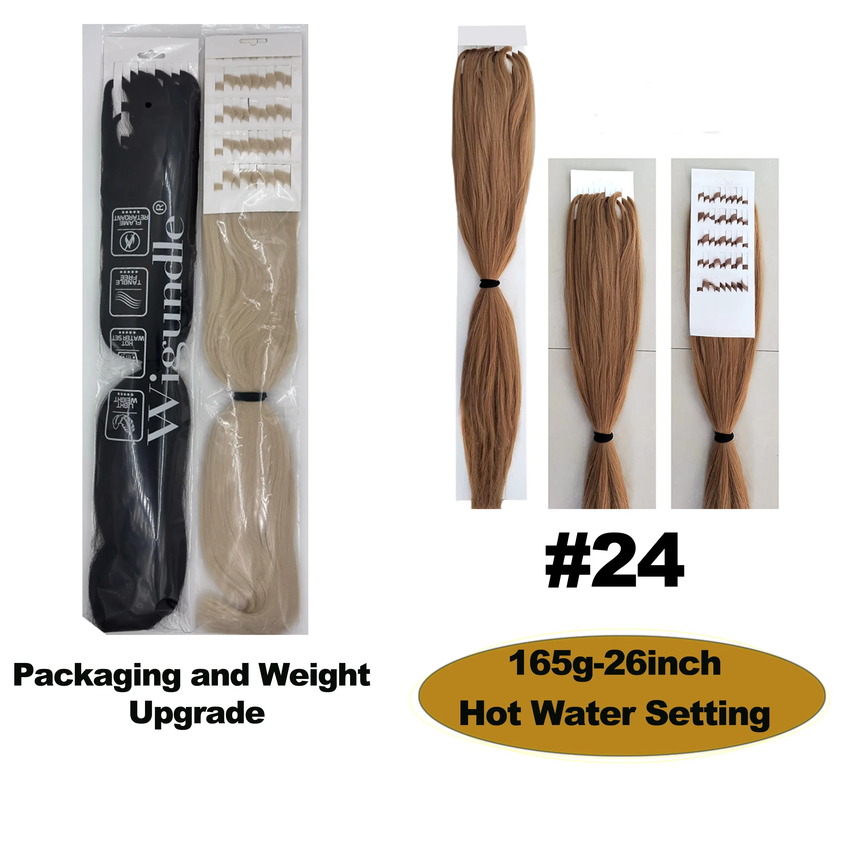 Color: #33, Stretched Length: 26inches, Bulk Buy: 1Pcs/Lot - Kanekalon 26inch Hot Water Set Pre Stretched Jumbo Braiding Hair Box Twist Braids Synthetic Hair Extensions For Women Soft Yaki
