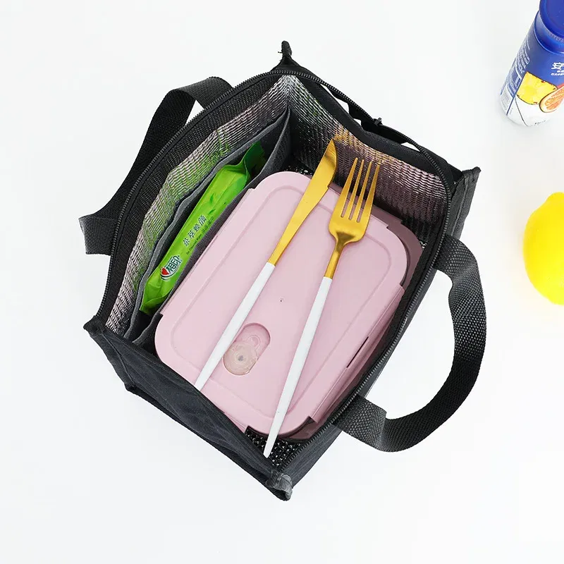 Color: Blue - High-Capacity Portable Insulated Lunch Bag Women Kid Picnic Work Travel Food Thermal Storage Container Bento Box Cooler Tote Bag