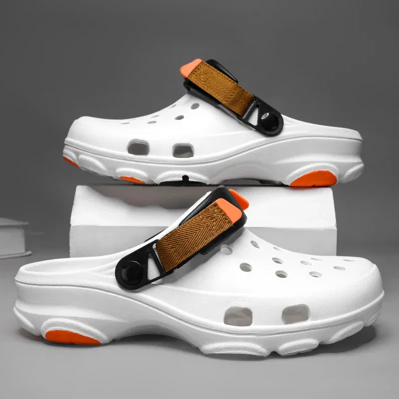 Color: Light Grey, Shoe Size: 42 - Summer Men's and Women's Leisure Breathable Garden Shoes, Couples Outdoor Beach Baotou Cool Drag Hole Shoes