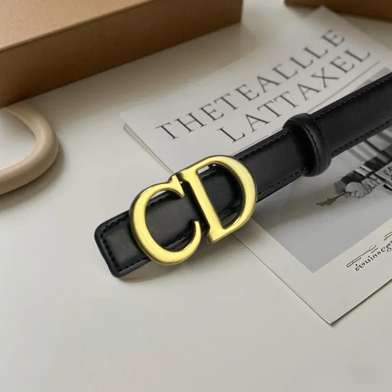 Color: Coffee, Belt Length: 110cm - Composite alloy letter buckle women's genuine leather belt high-end belt jeans dress high-quality casual versatile belt