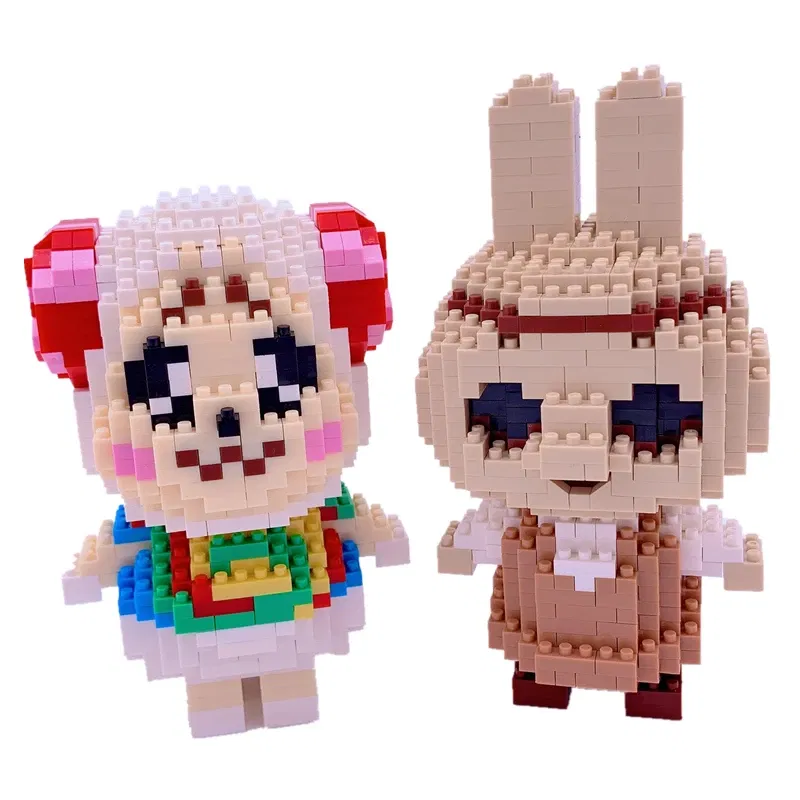 Color: DARK GRAY - New 28 Kinds Of Animals Crossing Building Blocks Raymond Model Anime Building Blocks Toys Children's Building Blocks Toy Gifts