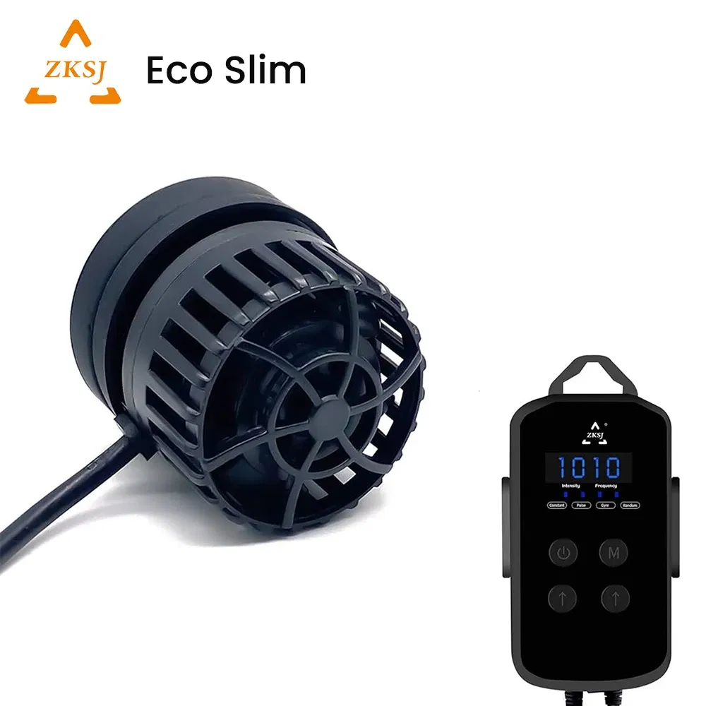 Color: Black, Power: 4W - ZKSJ Eco Slim 6000/10000/15000/20000/25000 DC Mini Saltwater Fish Tank Aquarium Wavemaker Pump with Controller
