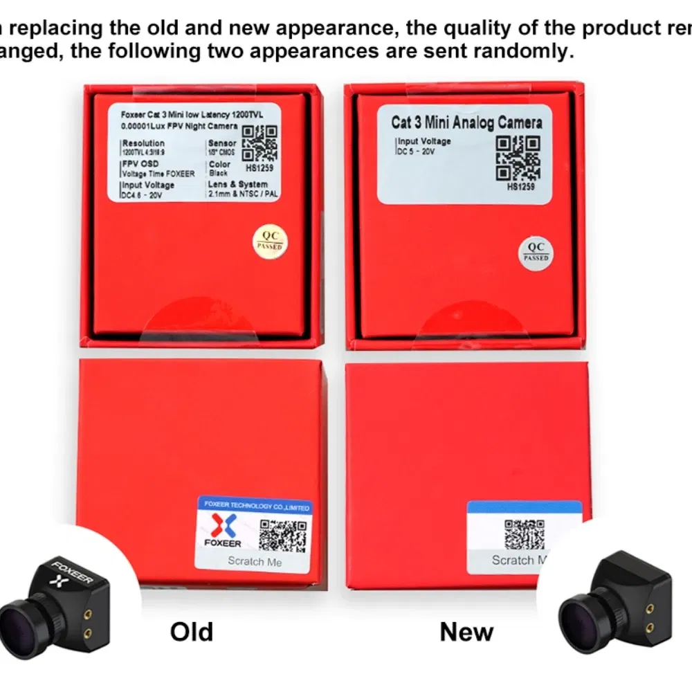 Color: Red - Foxeer Cat 3 Micro Mini FPV Camera Low Latency Low Noise 1200TVL 0.00001Lux FPV Night Camera 2.1mm PAL/NTSC For RC Racing Drone