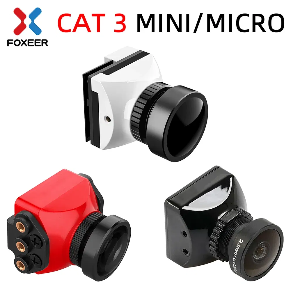 Color: Red - Foxeer Cat 3 Micro Mini FPV Camera Low Latency Low Noise 1200TVL 0.00001Lux FPV Night Camera 2.1mm PAL/NTSC For RC Racing Drone