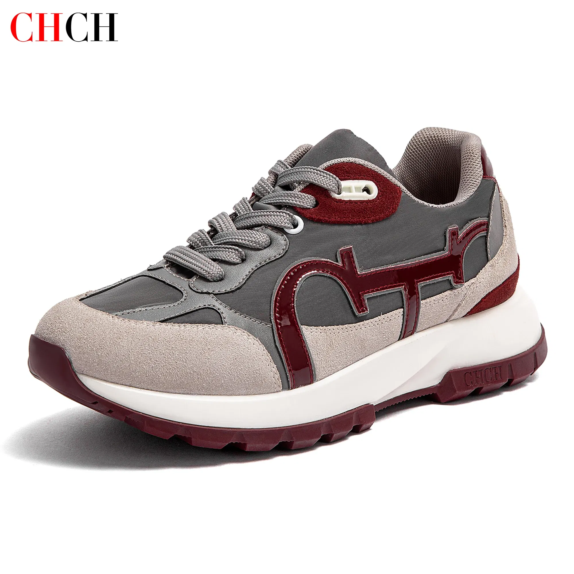 Color: Dark Grey, Shoe Size: 6.5 - CHCH Men's Tennis Shoes 2024 Cow Leather Mesh Panel Outdoor Sports Shoes