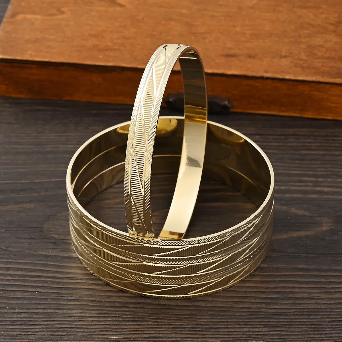 Metal Color: Platinum Plated - Adult Size 4PCS 65MM 9K Gold Color Hig Quality Top Sale Cute Bracelet Jewelry  Flower Bangle Girl Birthday Party Gift