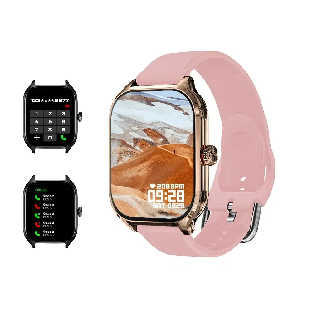 Color: Pink - LAXASFIT H9 Smartwatch Dial to Answer Calls Calorie Tracking Heart Rate Blood Oxygen Monitoring Bluetooth Smart Watch