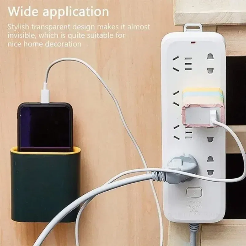 Color: light yellow - Double-Sided Adhesive Wall Hooks Hanger Strong Transparent Suction Cup Sucker Hooks Kitchen Bathroom Storage Plug Socket Holders