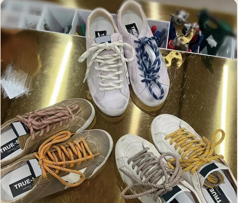 Color: black, Length: 120cm - Colorful Diagonal Dots Round Rope Shoelaces Coarse Weave Polyester Shoes Laces For Women Men Sports Casual Sneaker DE Tran Shoes