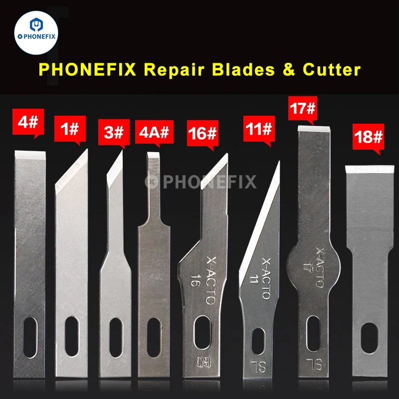 Color: Other - 10pcs #4A #11 #18 Scalpel Knife Blades Engraving Non-Slip Metal Scalpel Knife Replacement Craft Blades PCB Repair Hand Tools