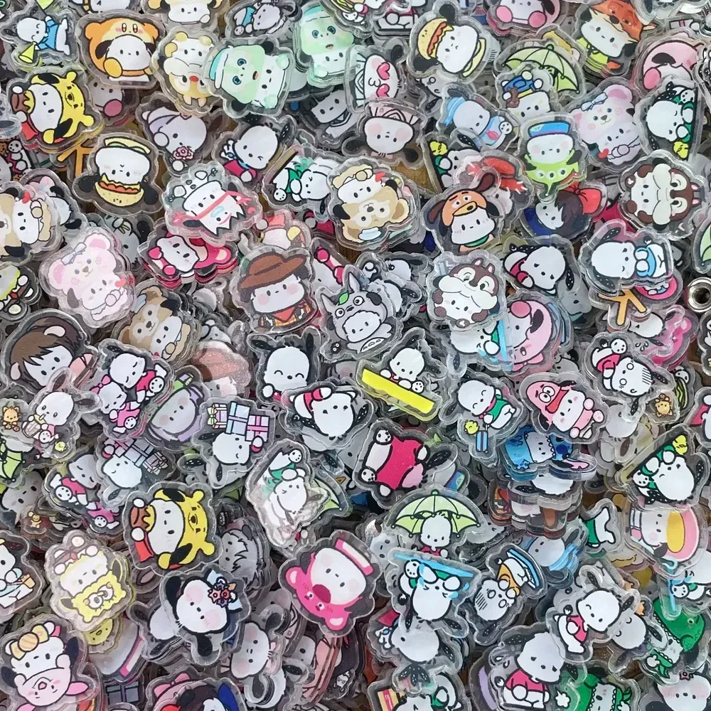 Color: Pink, Size: 12" - 2cm 100g Sanrio Kuromi Hello Kitty Crayon Shin-chan Anime Collection Acrylic Pendant DIY Accessory Keychain PP Clip Patch