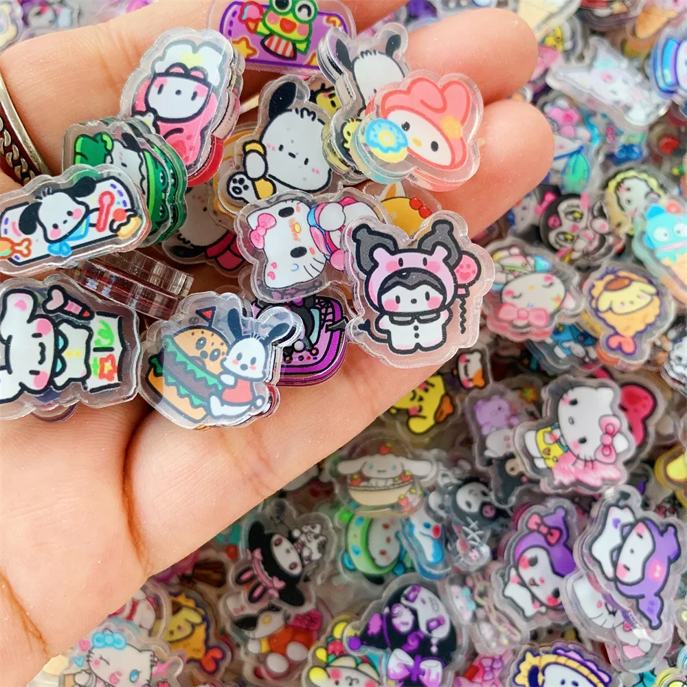 Color: Pink, Size: 12" - 2cm 100g Sanrio Kuromi Hello Kitty Crayon Shin-chan Anime Collection Acrylic Pendant DIY Accessory Keychain PP Clip Patch