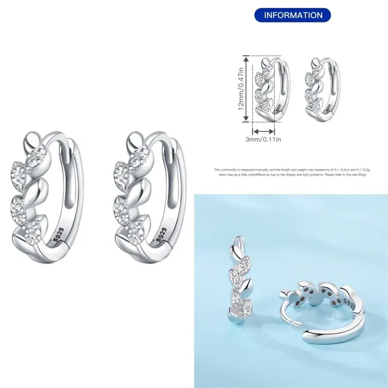 Gem Color: Red - New 100% 925 Sterling Silver Hoop Earrings Zircon High Quality For Women's Girl Wedding Fine Jewelry Accessories Party Gifts