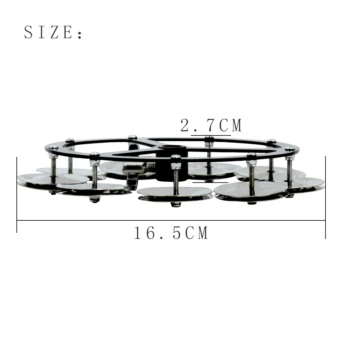 6 Inches Drum Kit Cymbal Auxiliary Tools Hi-Hat Bells Jingles Tambourine Stainless Material Percussion Instrument Accessories