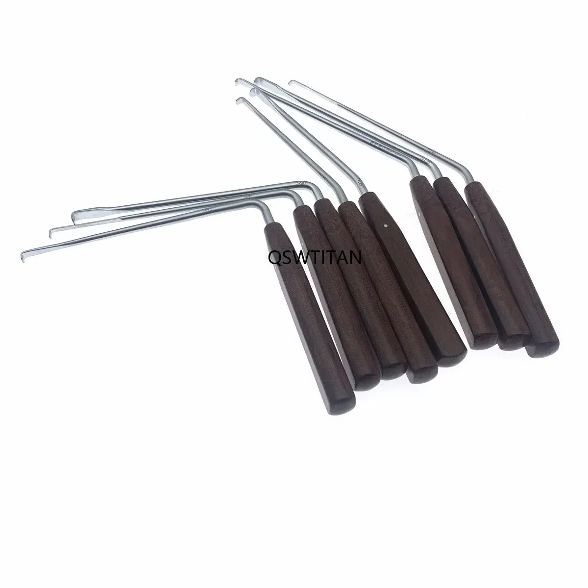 Color: Red - Nerve Root Hook Retractor with wooden handle brain Bone Retractor Stainless Steel nerve pull hook