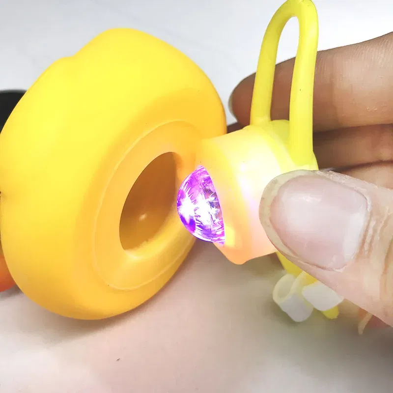 Color: Yellow - In Bulk Light Straps for Yellow Small Bike Duck Bicycle bell Duck Ducky Bicycle Airscrew Helmet Wind Motor Riding Lights Horn