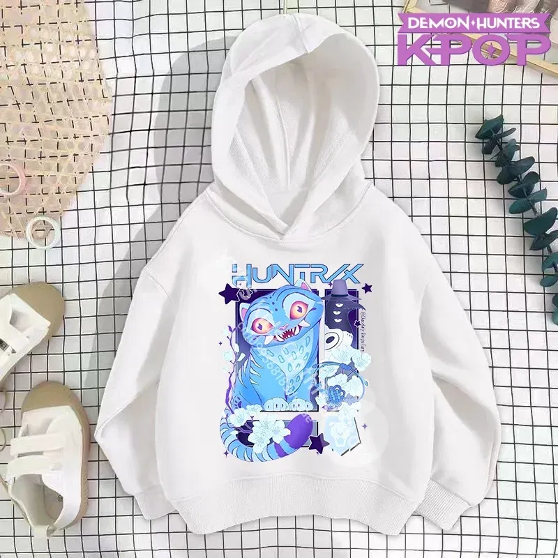 Color: Dark Grey, Kid Size: 12T - 2025 KPop Demon Hunters Hoodie Fashion Rumi Sweatshirt Pullover Cute Long Sleeve Autumn Boys Girls Cartoon Y2K Hoody Sportswear