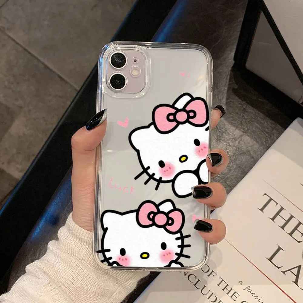 Color: Brown, Material: PVC - Miniso Sanrio Collaboration Hello Kitty Phone Case For iPhone 15 14 13 11 12 16 Pro Max Plus X XR XS Girl Silicone Phone Case