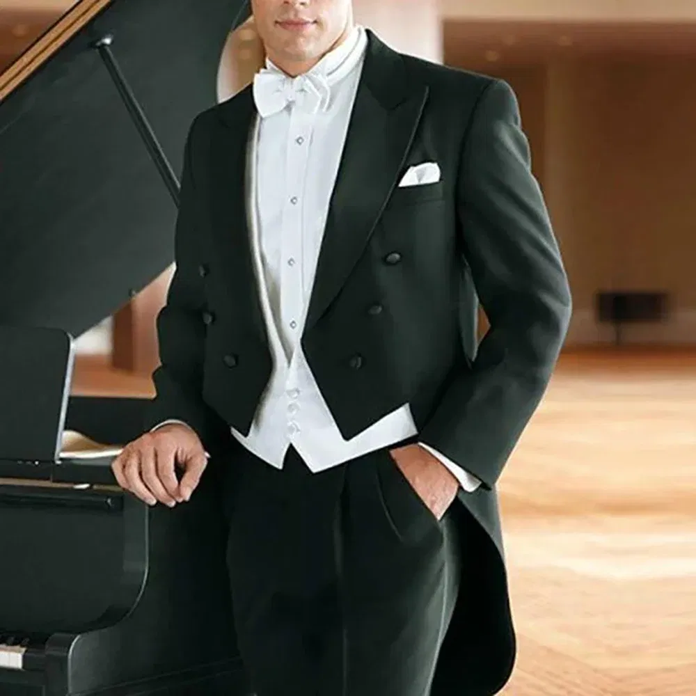 Color: Ivory, Size: XL - Italy Style Aristocratic Men Suit Three Pieces(Jacket+Pants+Vest) Hot-selling High-quality Double Breasted Male Clothing