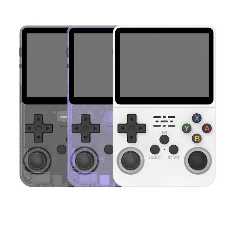 Color: Milky White - R36S Retro Handheld Video Game Console Linux System 3.5 Inch IPS Screen Portable Pocket Video Player 128GB Games Boy Gift