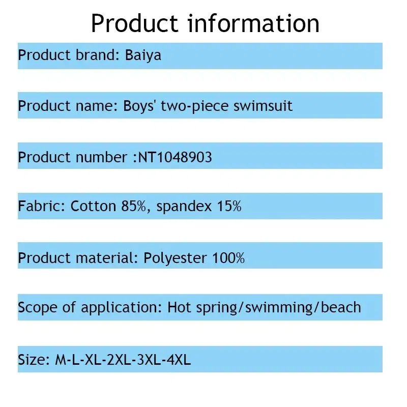 Size: 3T, Color: Blue - Summer Children's Two-piece Polyester Medium Children's Short-sleeved Young Boys Western Style Hot Spring Swimsuit