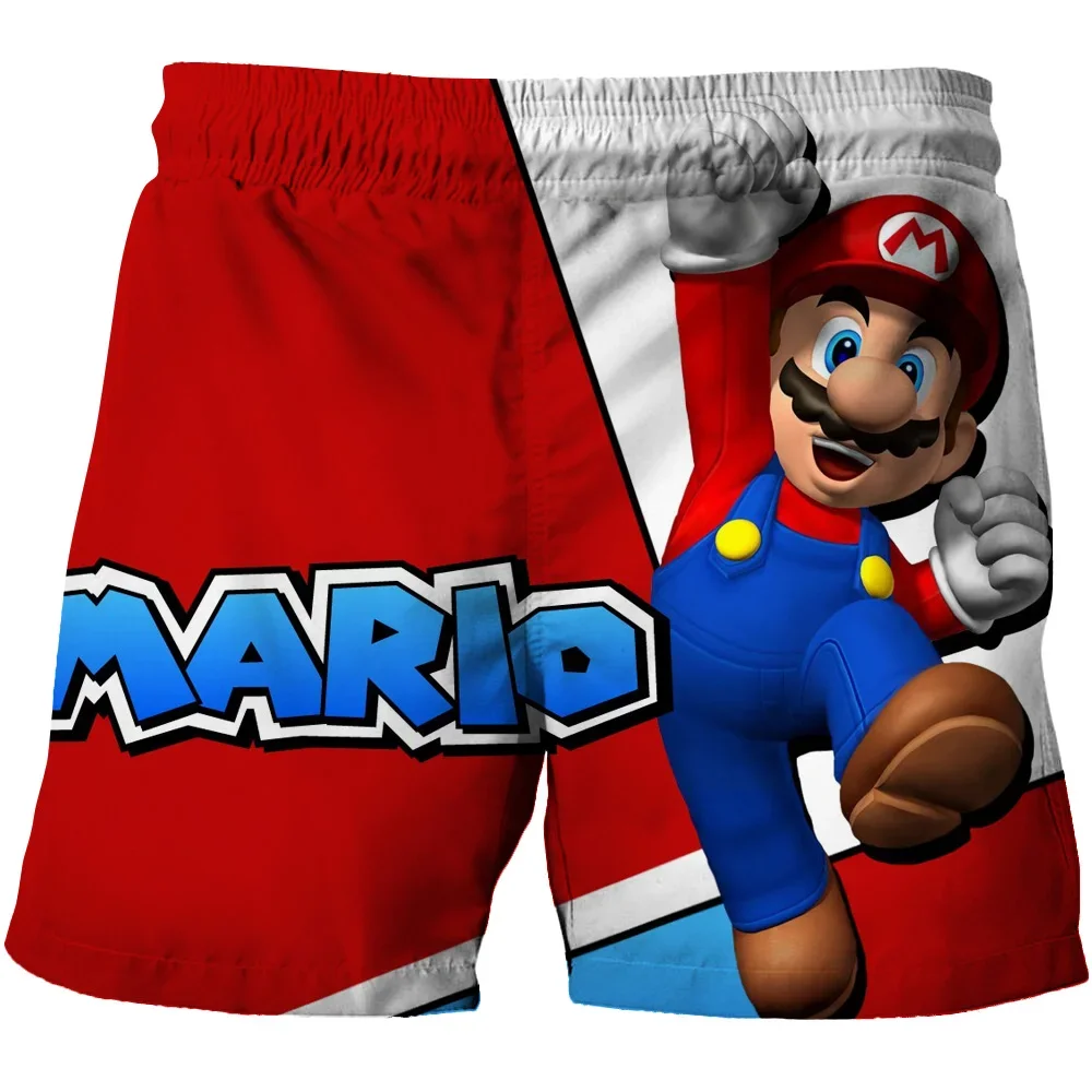 Color: WHITE, Kid Size: 7 - Super Marios Children's Swimming Pants Boys' Swimming Pants Children's Swimming Pants Beach Shorts Boys' Swimming Suits Children