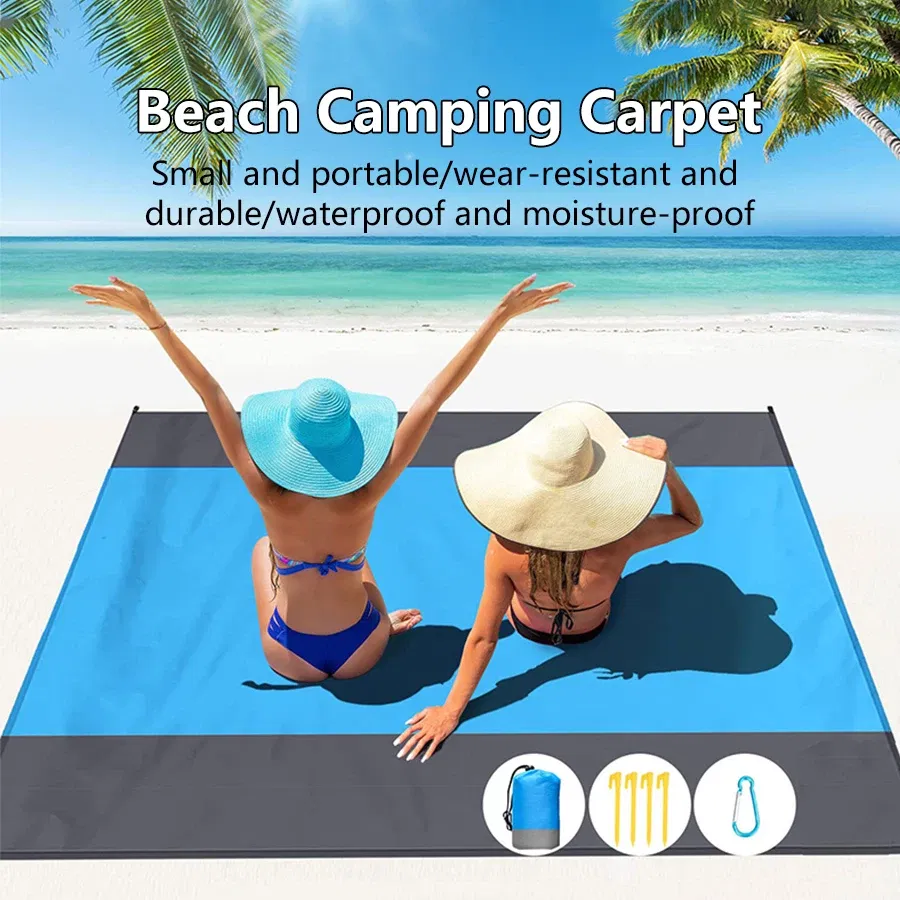 200*210cm Sandproof Beach Blanket Waterproof Beach Mat Portable Lightweight Picnic Blanket Camping Mat For Travel Hiking Sports