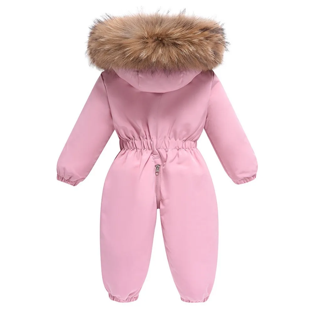 Color: Blue, Kid Size: 12M - 2024 New Cute Simple Children's One-piece Down Jacket 1-6 Years Old Outdoor Skiwear Jacket Crawling Suit Boys Girls Onesie