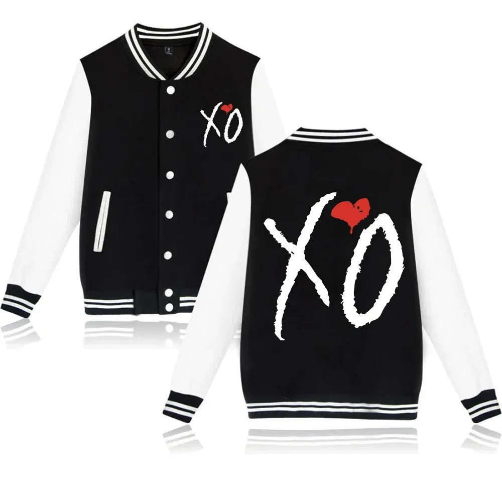 Color: black, Size: M - The Weeknd XO Jacket Hoodie The Weeknd The Host Music Sweatshirt Long Sleeve  Baseball Uniform Clothes Unisex