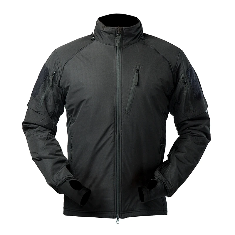 Color: black, Size: XXXL - Mege Men's Tactical Jacket Coat Fleece Parka Outdoor Outwear Lightweight Gear