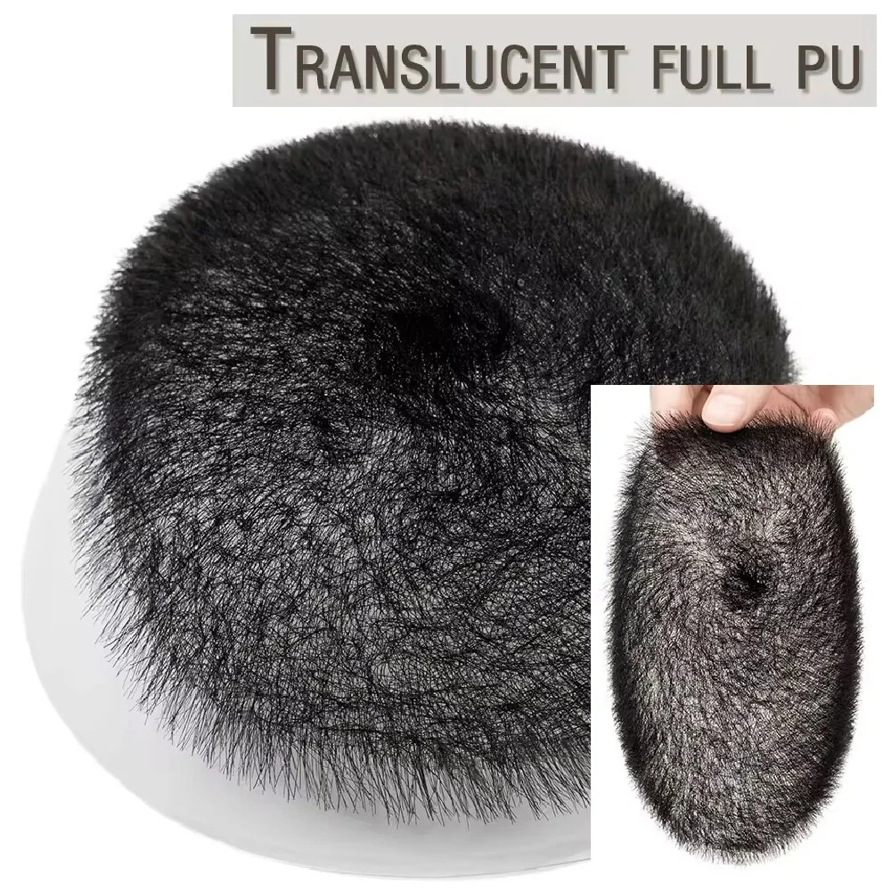 Toupee Color: 30R#, Toupee Design: free - Men's Short Hair Wig Piece with PU Around Hair Men's Wig Replacement System Prosthetic Hair Wig Male Pieces For Men Baldness