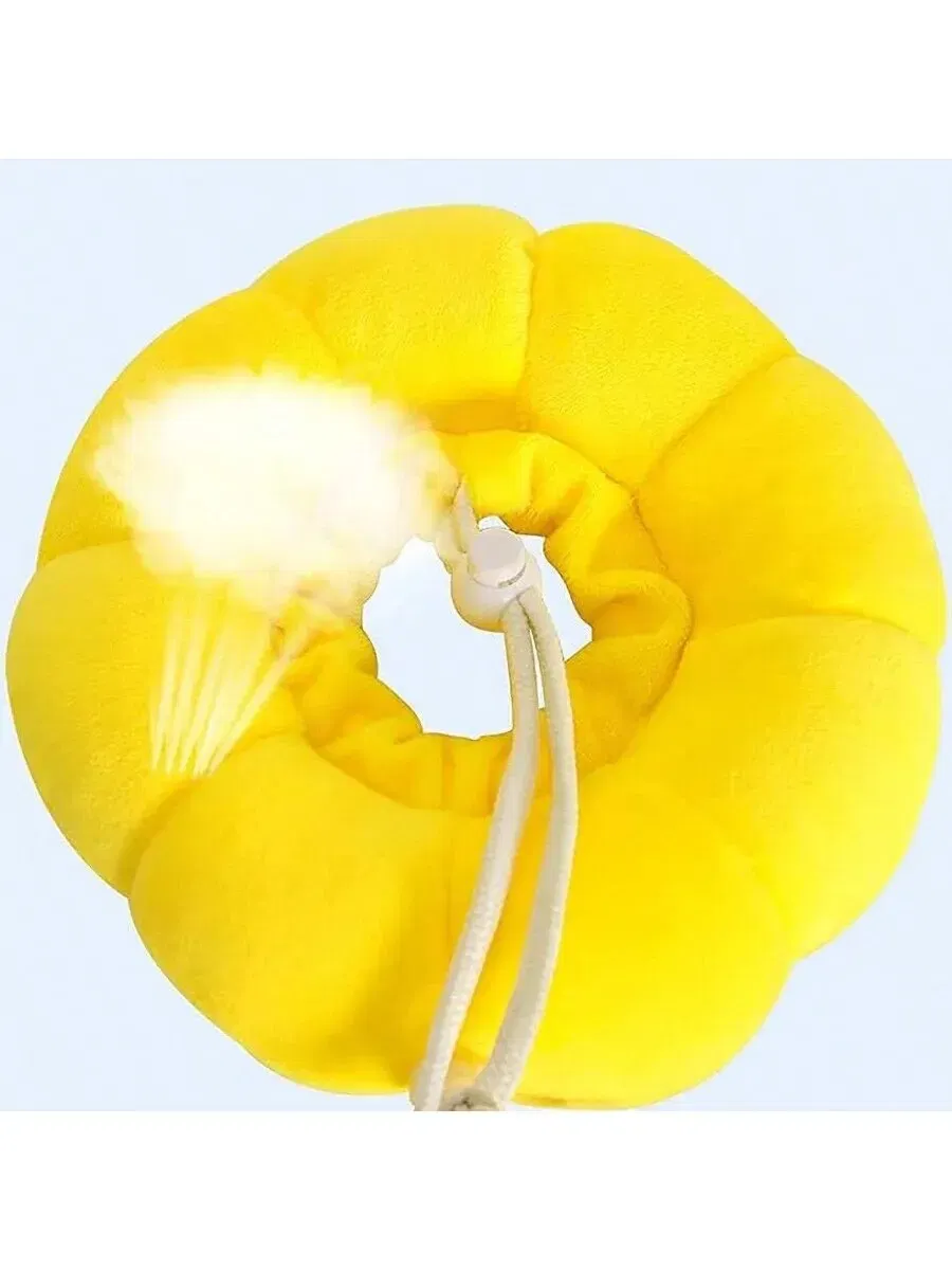 Size: S, Color: ROSE RED - Adjustable Cat Recovery Collar Cute Solar Flower Neck Cone After Surgery