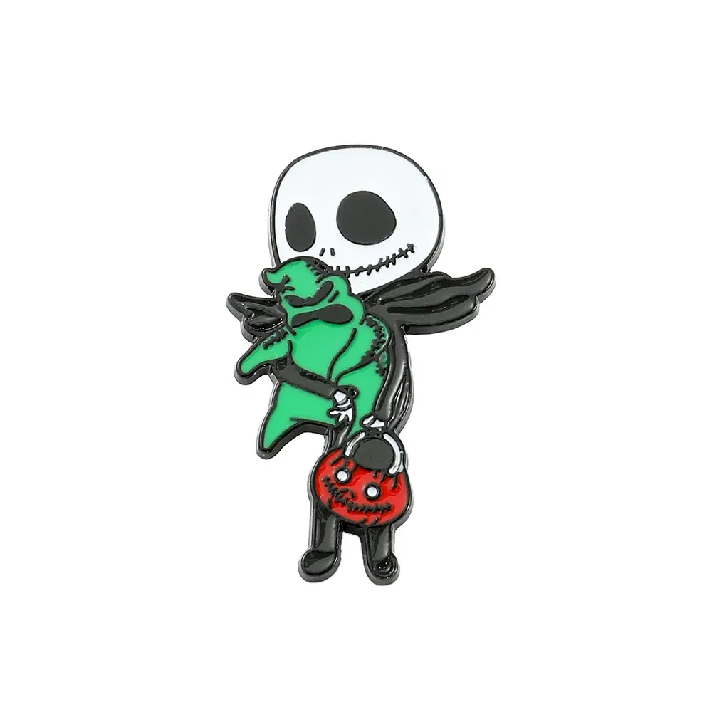 Metal color: Rhodium Plated, Ships From: CHINA - Disney The Nightmare Before Christmas Enamel Pin Cartoon Figure Sally Jack Skellington Metal Badge Brooch Kawaii Accessories