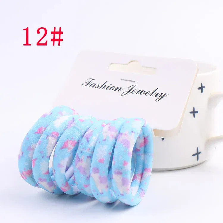 Color: PURPLE, Ships From: CHINA - 6PCS/Sett Cute Girls Elastic Hair Bands Scrunchies Ponytail Holder Rubber Bands Hair Ties Sweet Kids Hair Rope Hair Accessories