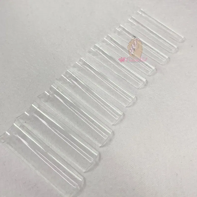 Color: Blue - 500pcs Flat Square XXL Long Acrylic Nail Tips Flatter Straight Non C Curve Half Cover False Nails Tip Manicure Tool