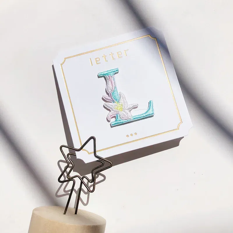 Color: Red - 1 Piece Fashion Cute Letters Patch for Clothing Applique Jeans DIY Accessories Iron on Fabric Stickers