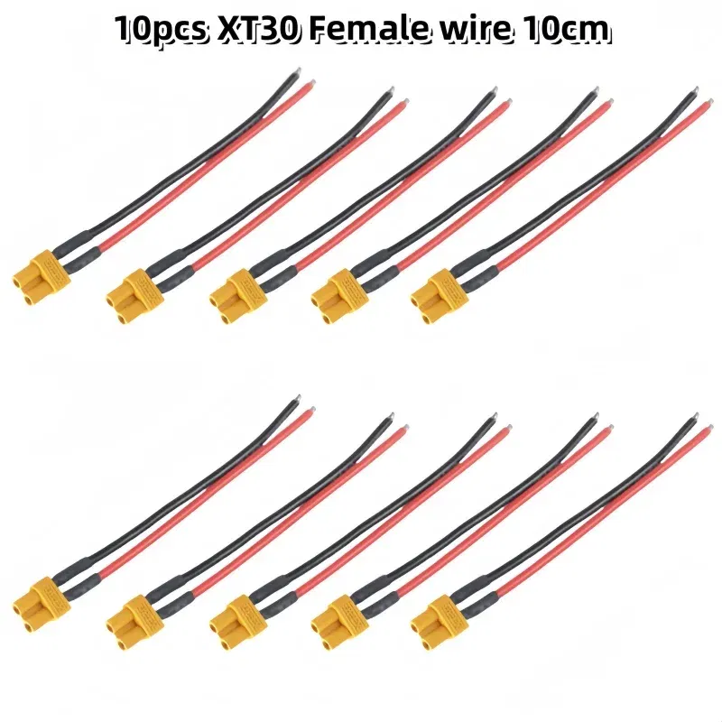 Color: Burgundy - XT30 Pigtail Plug Male and Female Connector with 100mm 16AWG Tinned Wire Cable for RC Fixed wing Lipo Battery FPV Drone charger