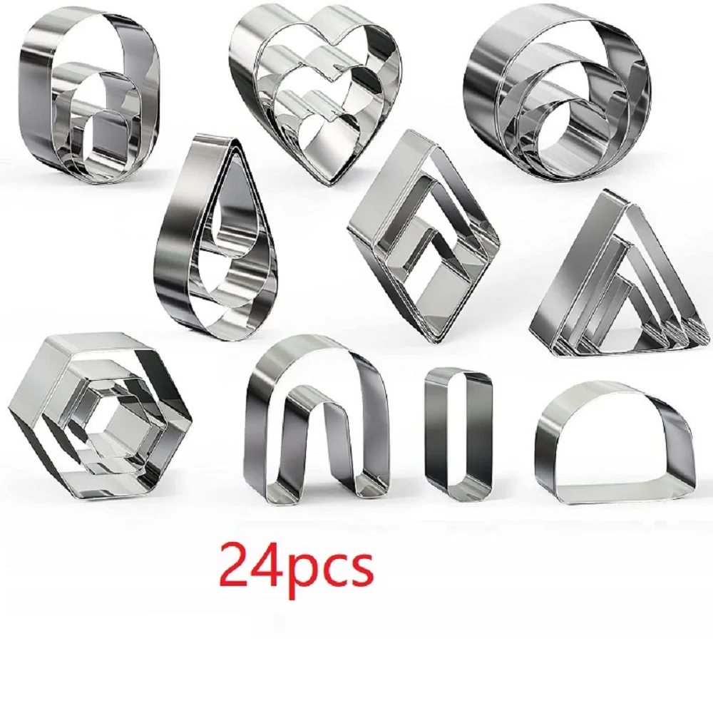 Color: light yellow - Stainless Steel Polymer Pottery Clay Cutter Tool DIY Ceramic Craft Cutting Mold for Earring Jewelry Pendant Making