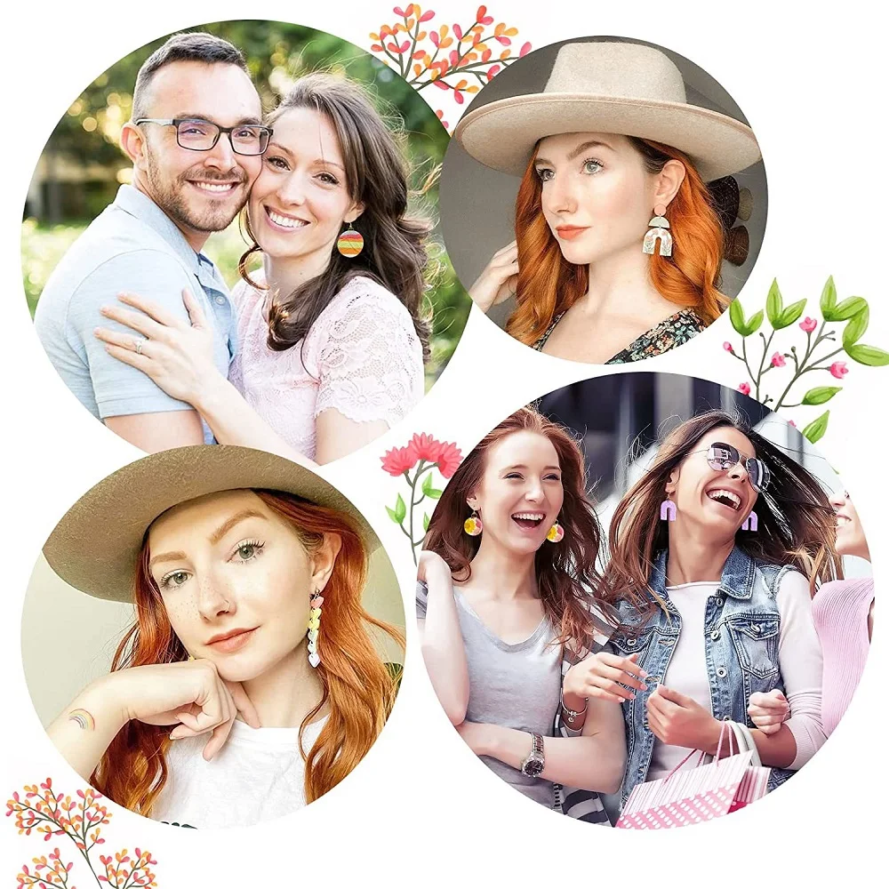 Color: light yellow - Stainless Steel Polymer Pottery Clay Cutter Tool DIY Ceramic Craft Cutting Mold for Earring Jewelry Pendant Making