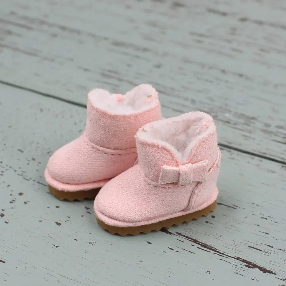 Color: Pink, Size: One Size - ICY DBS Blyth doll toys shoes winter boots snow shoes about 3.5cm toy shoes