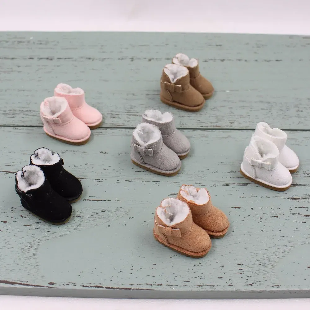 Color: Pink, Size: One Size - ICY DBS Blyth doll toys shoes winter boots snow shoes about 3.5cm toy shoes