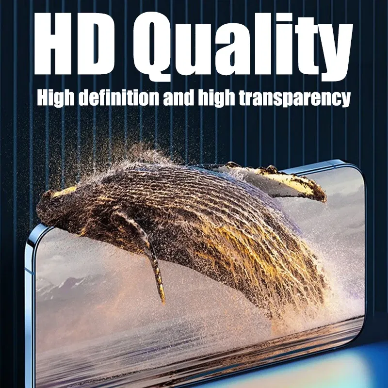 Color: Sky blue, Bundle: 4 pieces - 4PCS Tempered Glass For iPhone 15 Pro Max 14 Pro 11 12 13 14 PRO MAX Screen Protector Glass For iPhone 15 14 Plus 13 12 Mini