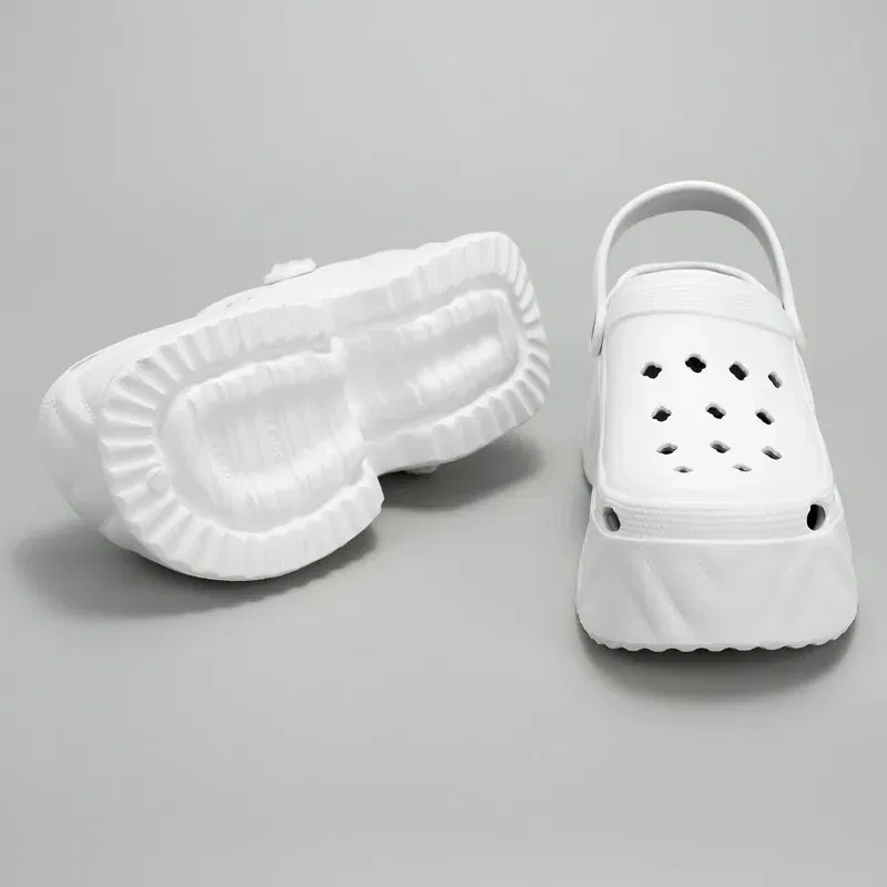 Color: black, Shoe Size: 3.5 - New summer outside wear thick bottom 9cm height increase EVA Baotou soft bottom non-slip women's breathable slippers cave shoes