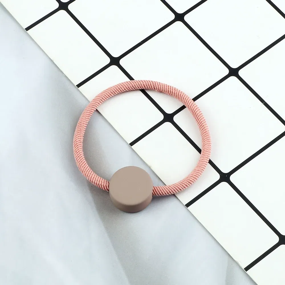 Color: GRAY, Ships From: CHINA - Cute Girls Hair Bands Ties Round Heart Rubber Band Fashion Scrunchie Elastic Korean Hair Accessories Ponytail Holder Headband